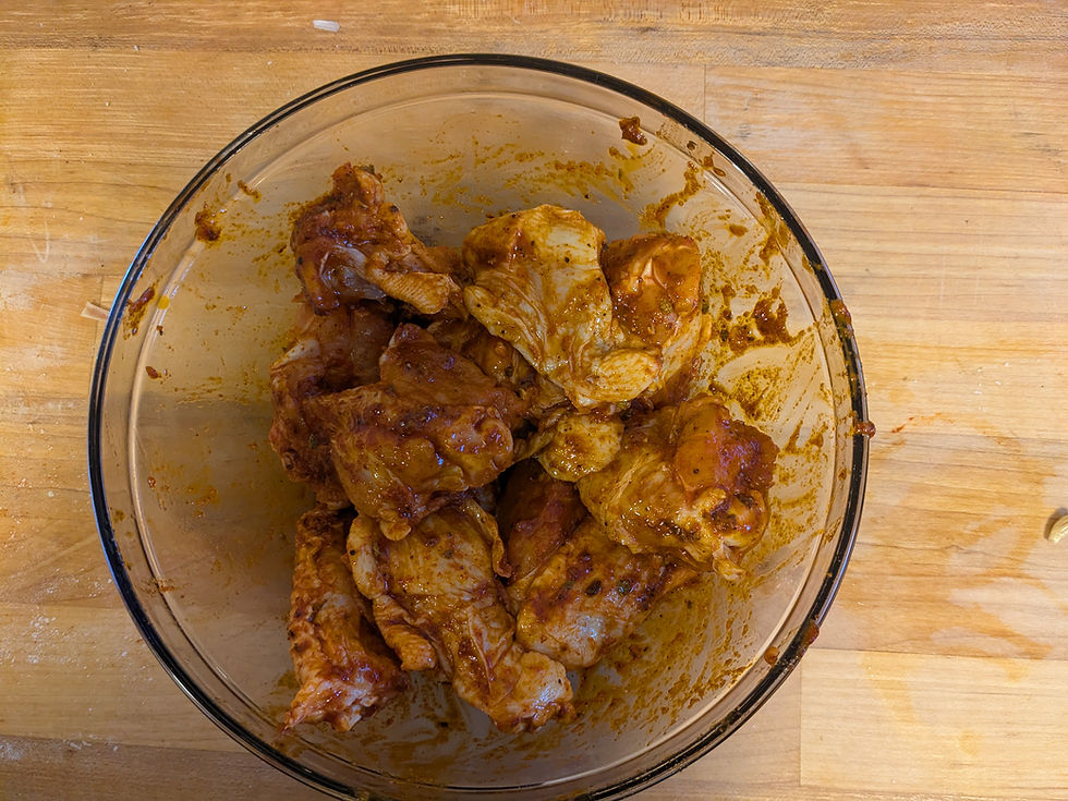 Marinade-covered wings. (Photo by Patty Schied)