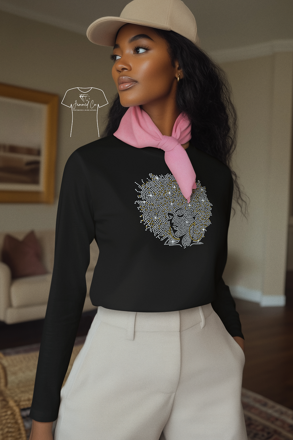 Thumbnail: Beautiful Black Lady Rhinestone Portrait Tee, Sweatshirt & Hoodie