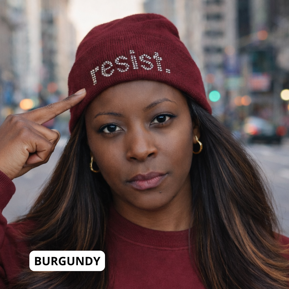 Thumbnail: Rhinestone “Resist.” Beanie | Statement Bling Hats – Jammed Co Bling