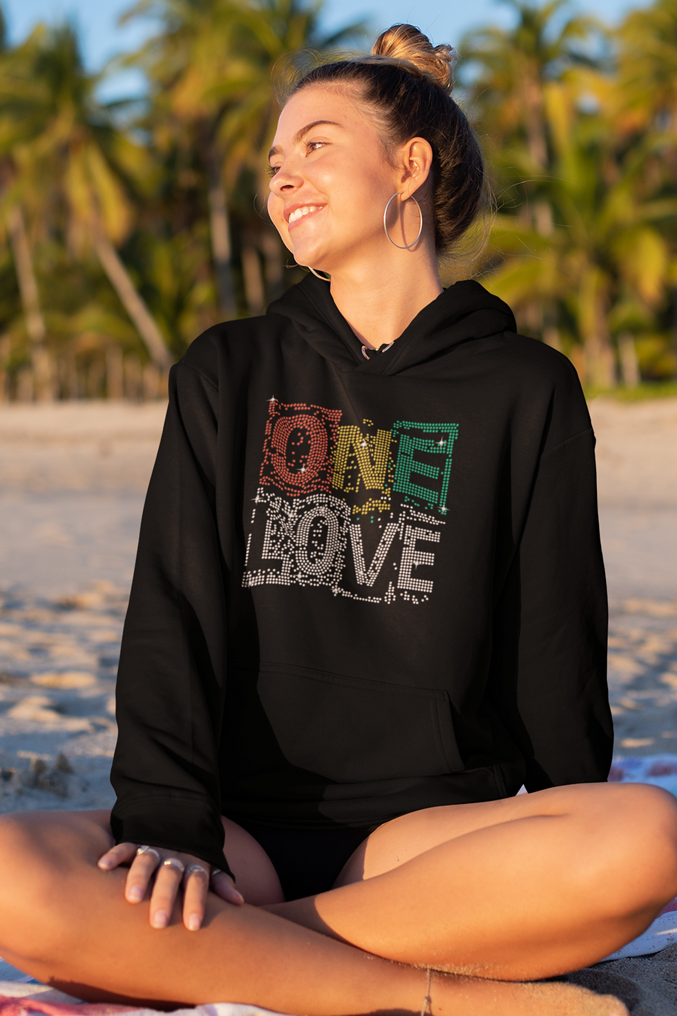 Thumbnail: Rhinestone “One Love” T-Shirt | Tank, Crewneck Sweatshirt & Hoodie Options