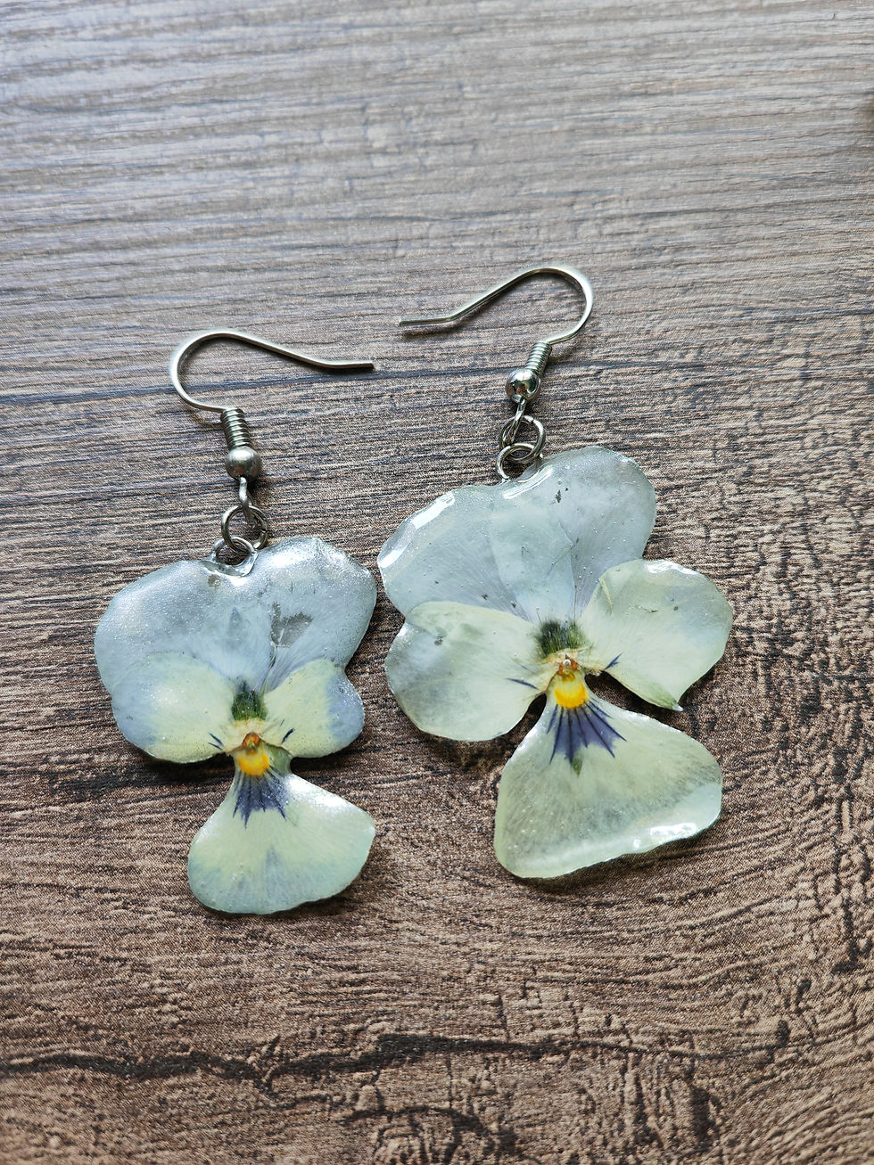Miniature : Boucles d'oreilles "Pensée bleu clair"