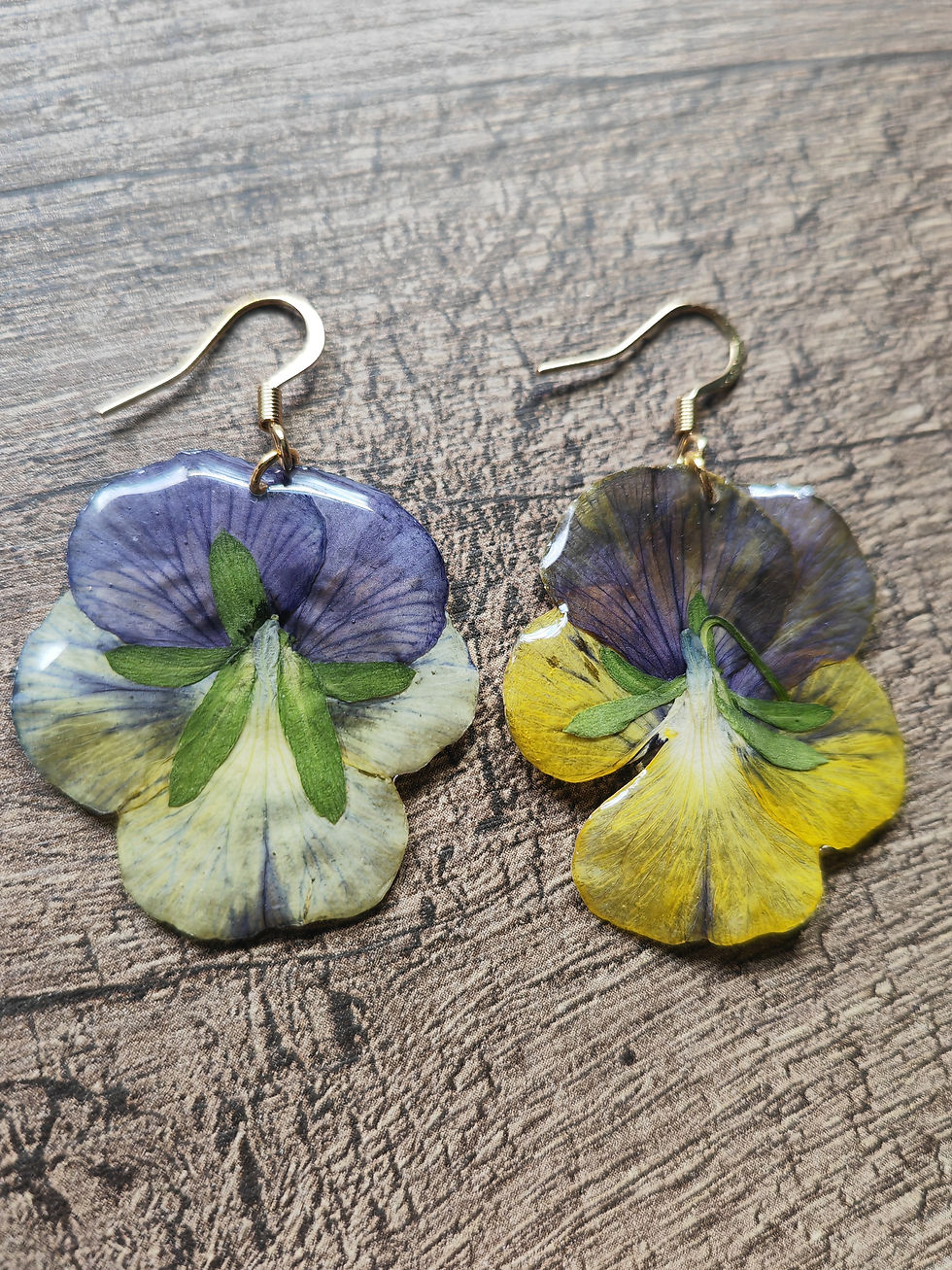 Miniature : Boucles d'oreilles "Pensée 053"
