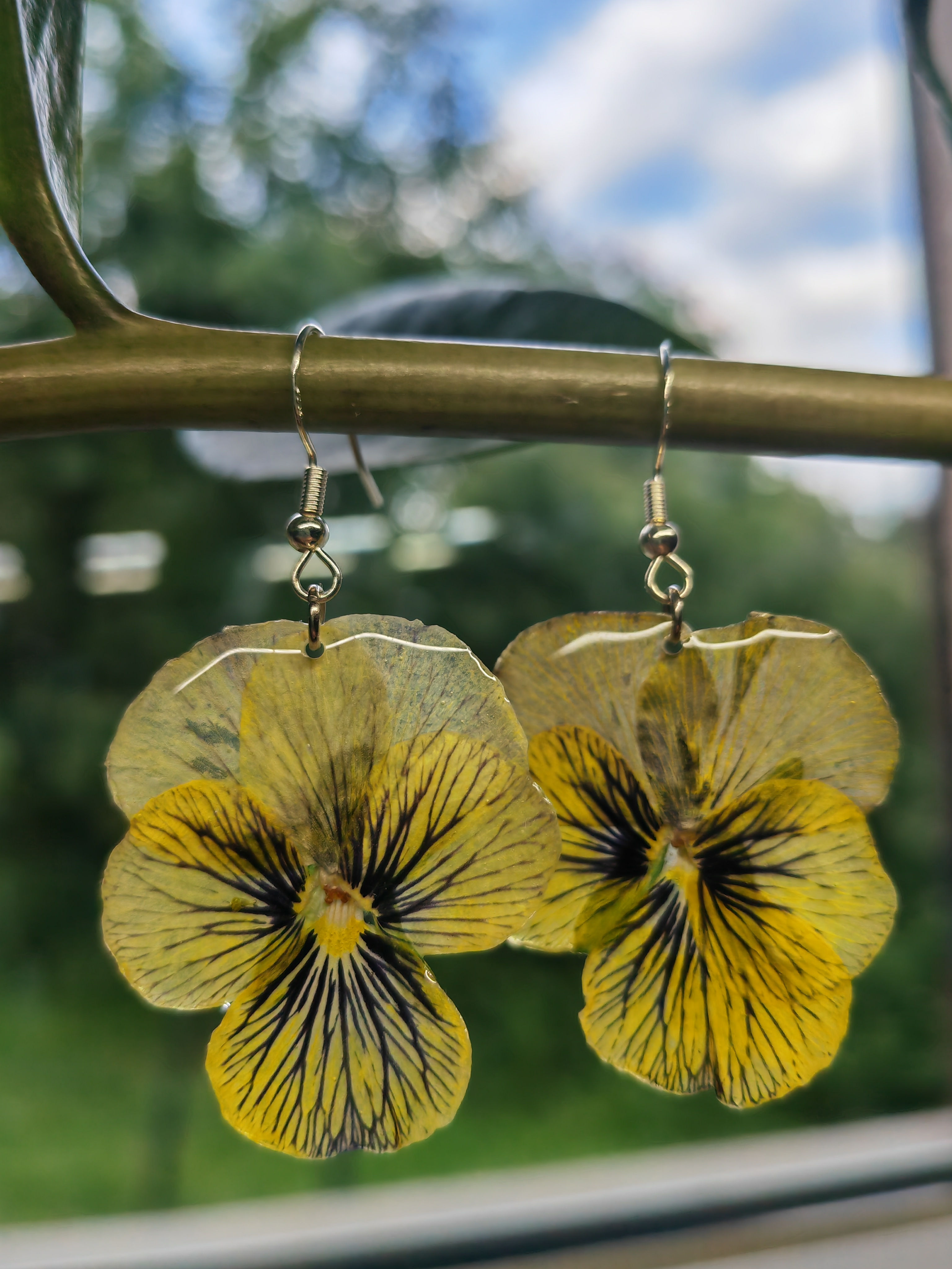 Boucles d'oreilles "Pensée 054"