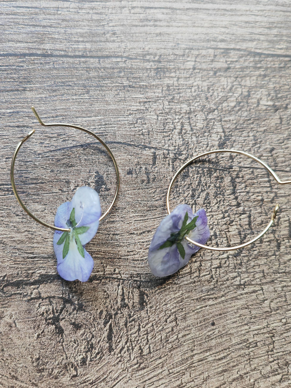 Miniature : Boucles d'oreilles " Pensée violette "