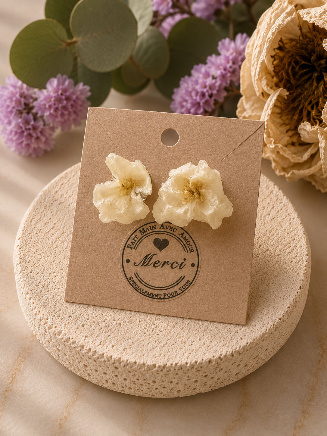 Copie de Boucles d'oreilles puce "Seringata "