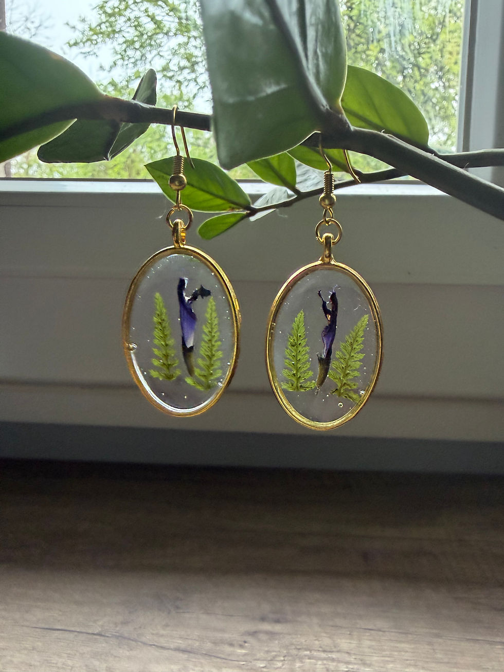 Miniature : Boucles d'oreilles "Sauge blue"