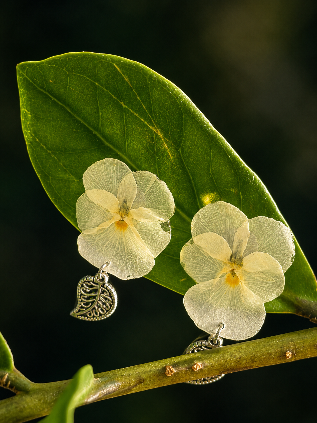Boucles d'oreilles "Blanche pensée"