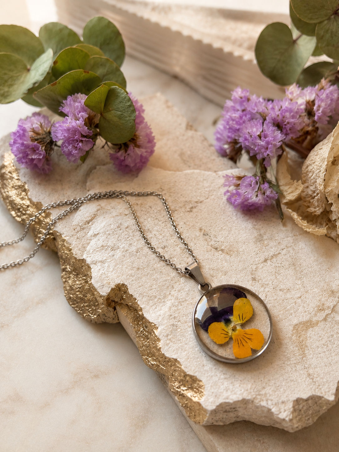 Collier "Pensée biargent"
