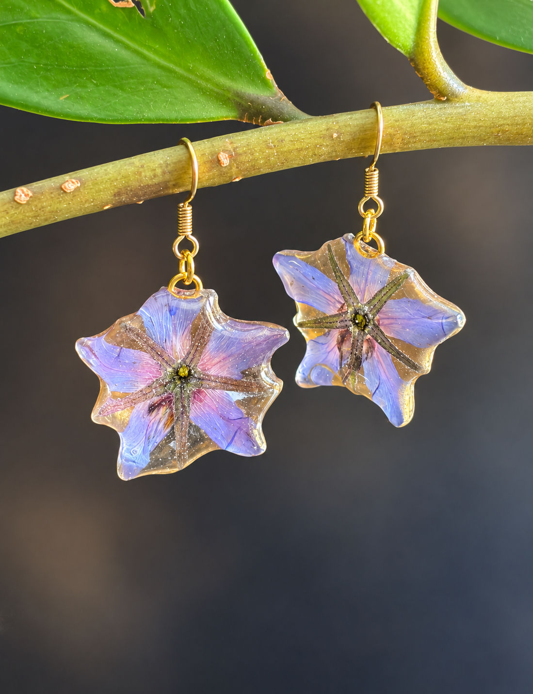 Boucles d'oreilles "Bourrache en volume"