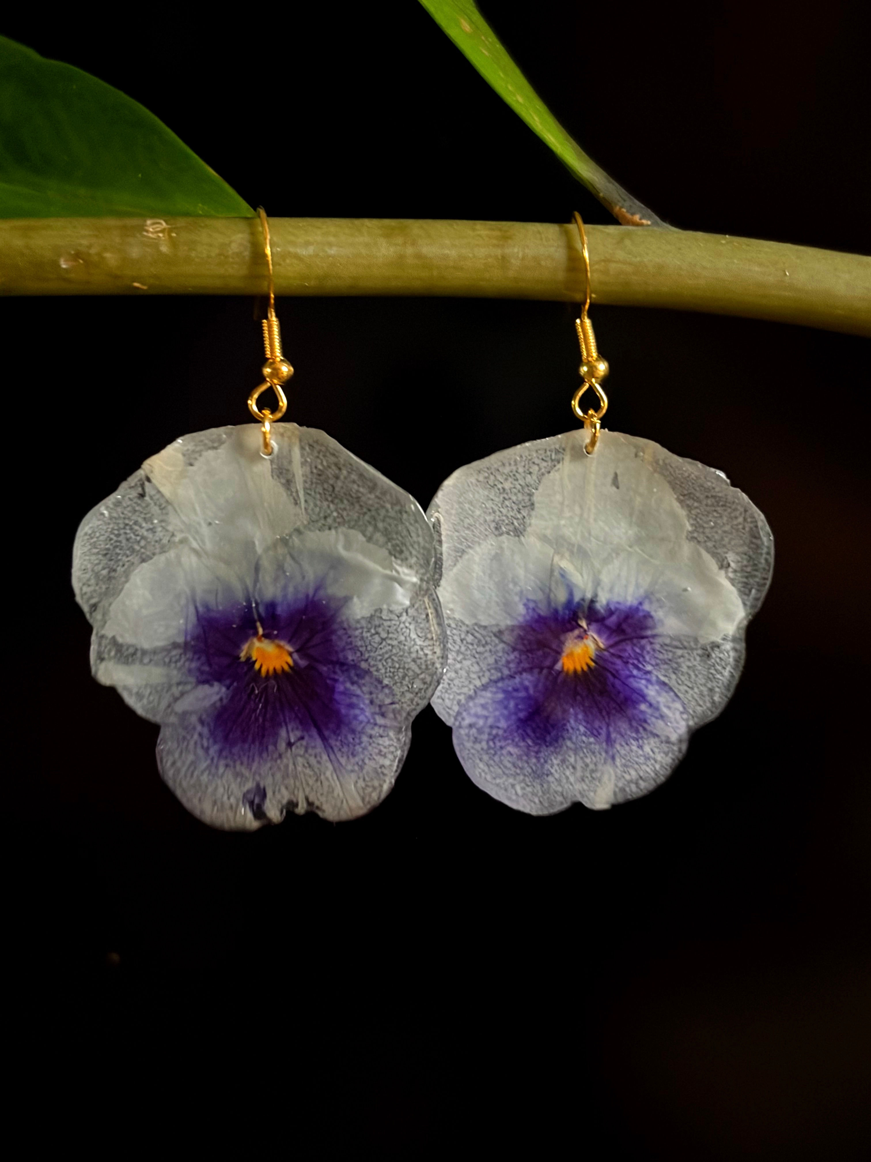 Boucles d'oreilles "Pensée guimauve 100"