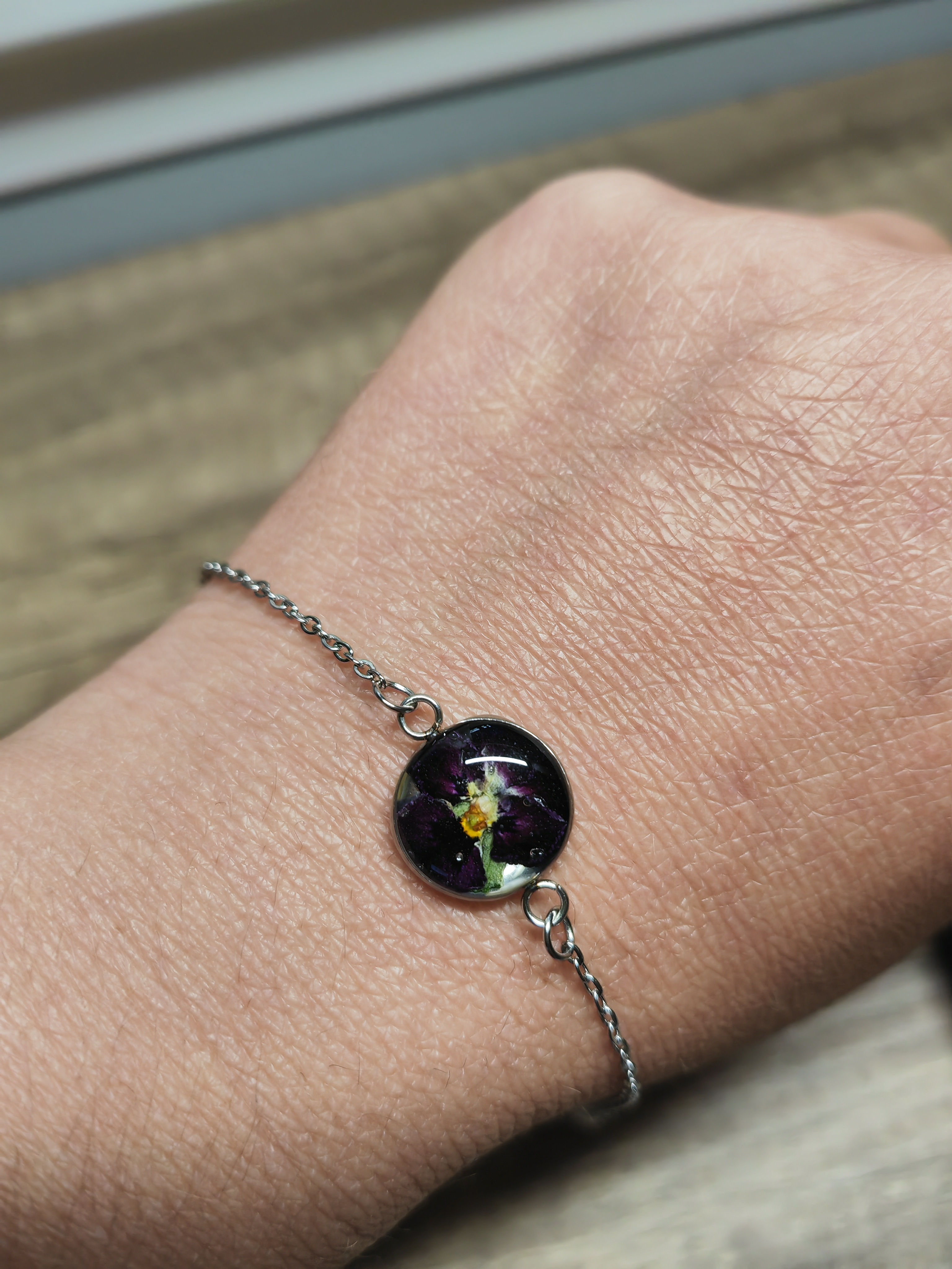 Bracelet "Pensée violet pourpre"