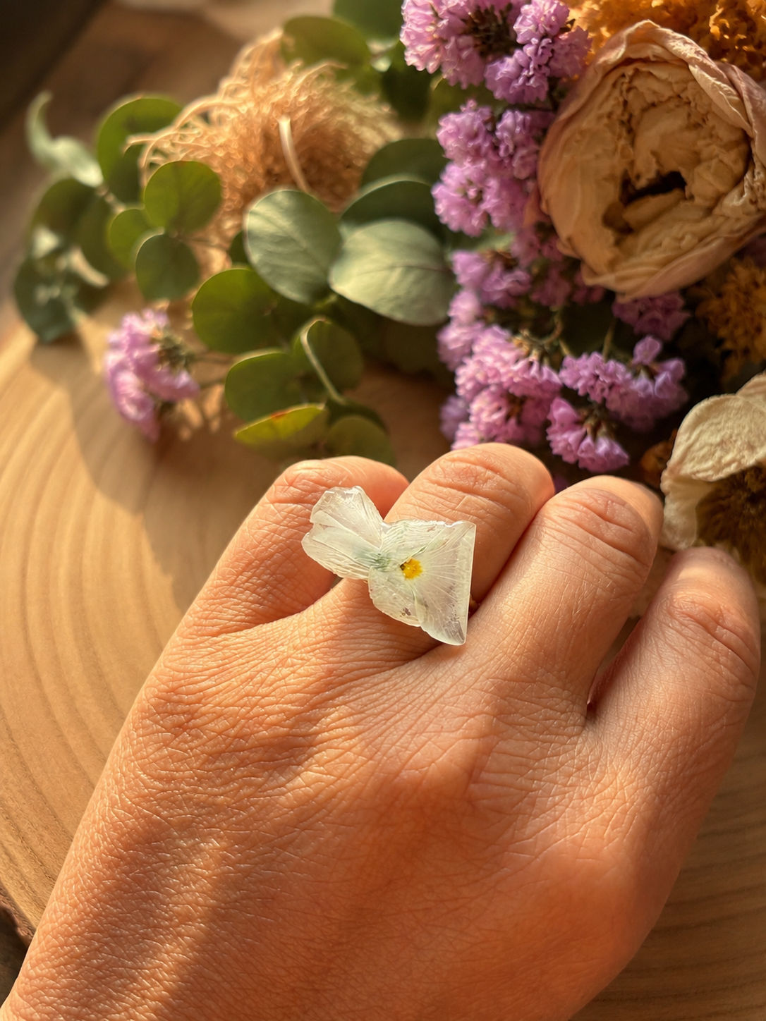 Bague "Pensée blanche pap"