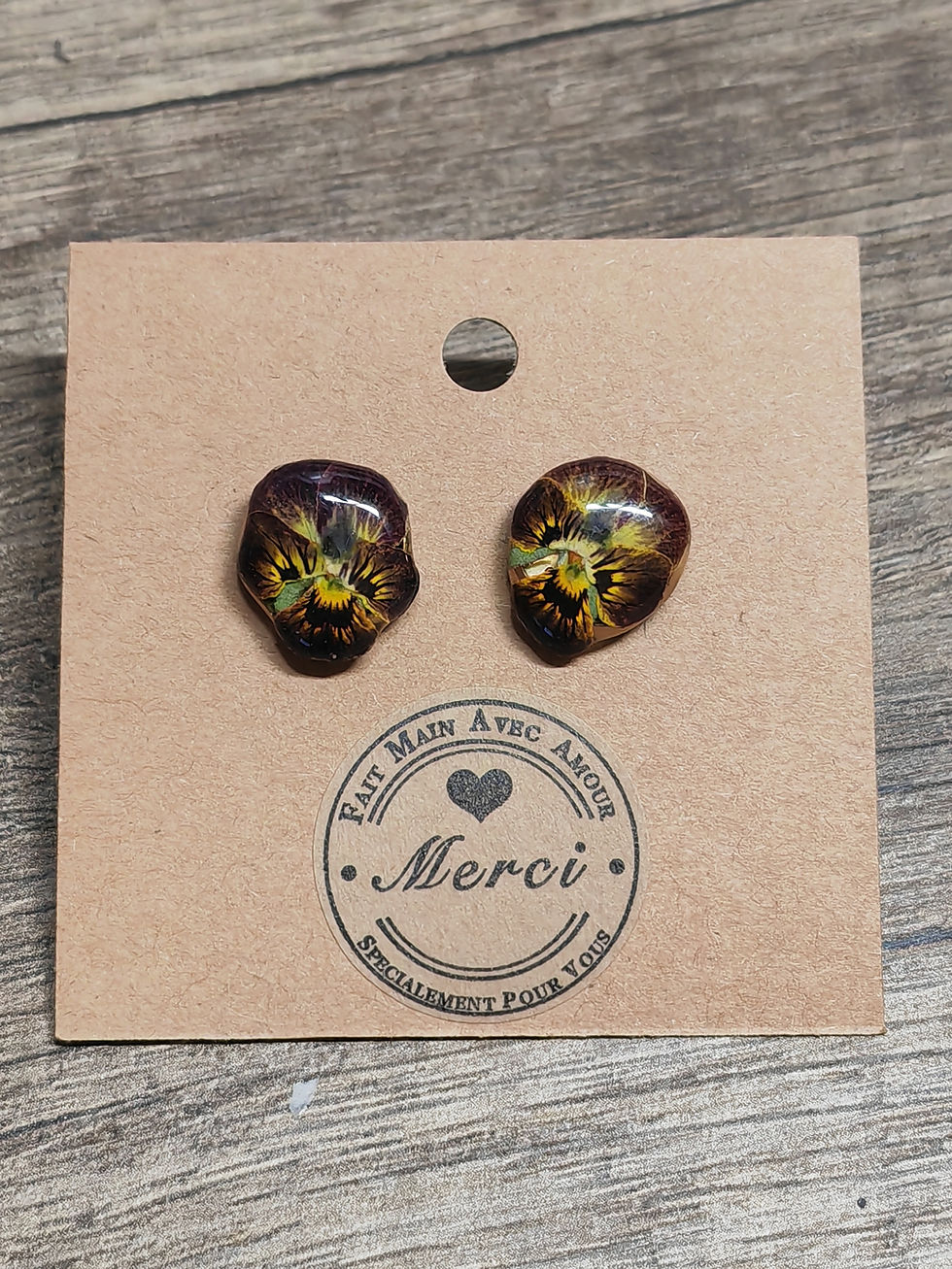 Miniature : Boucles d'oreilles " Puce asymétrique"