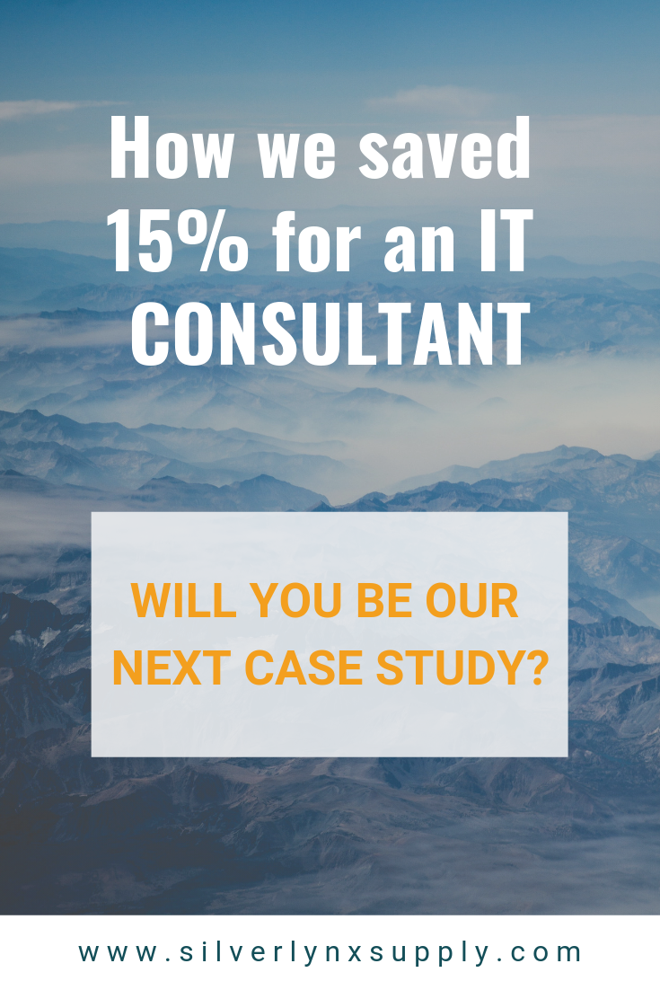 pinnable image on with text reading how we saved 15% for an IT consultant