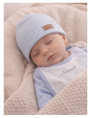 Miniatura: Cappellino Neonato in Cotone Azzurro Soft – E26CA204