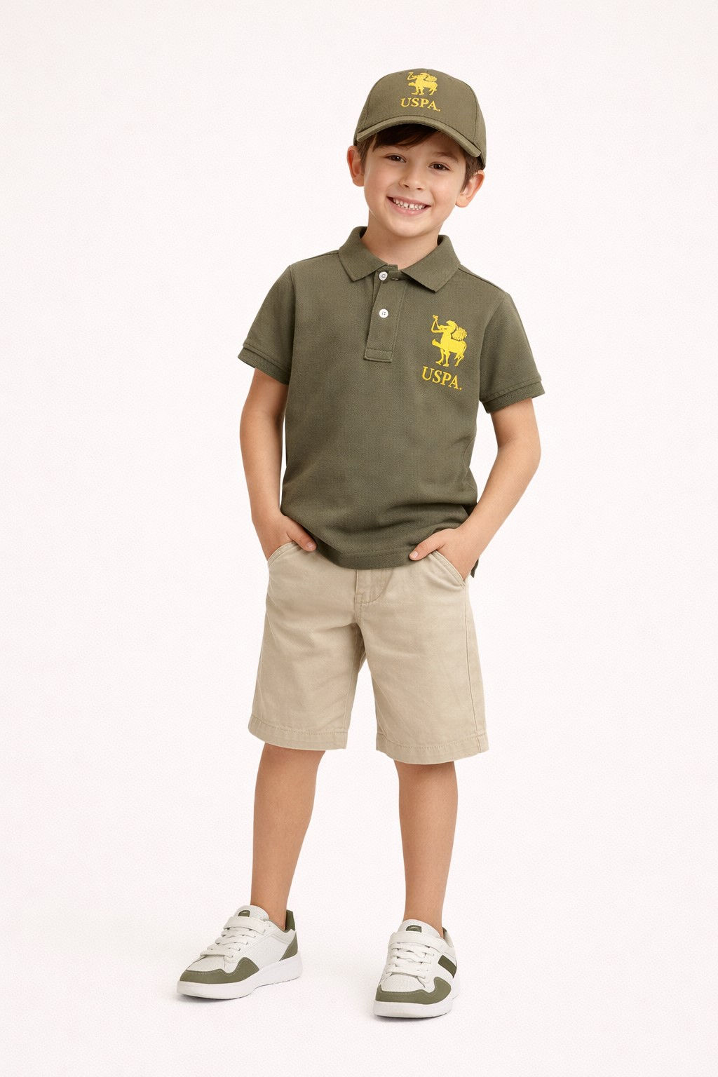 POLO MEZZA MANICA in cotone con logo maxi ricamato