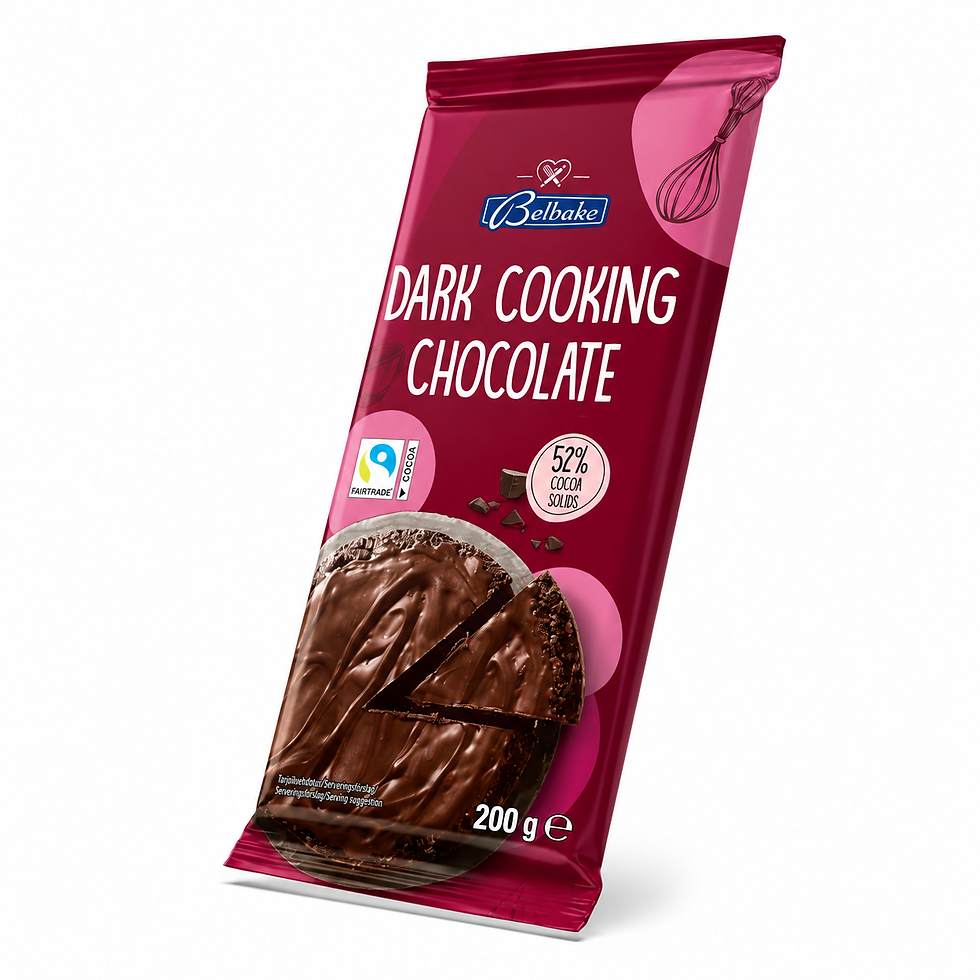 Thumbnail: Belbake Dark Cooking Chocolate 52% Cocoa Solids Baking Chocolate Bar 200g