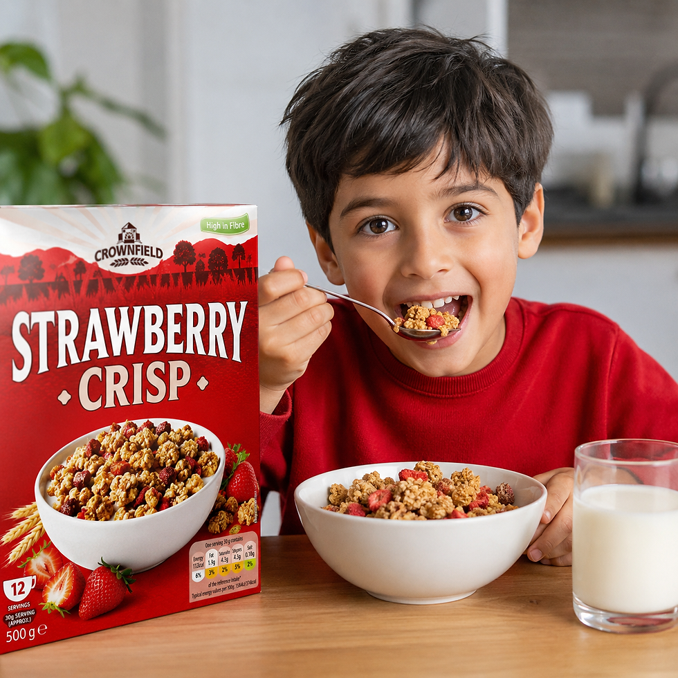 Thumbnail: Crownfield Strawberry Crisp Crunchy Breakfast Cereal with Berries 500g