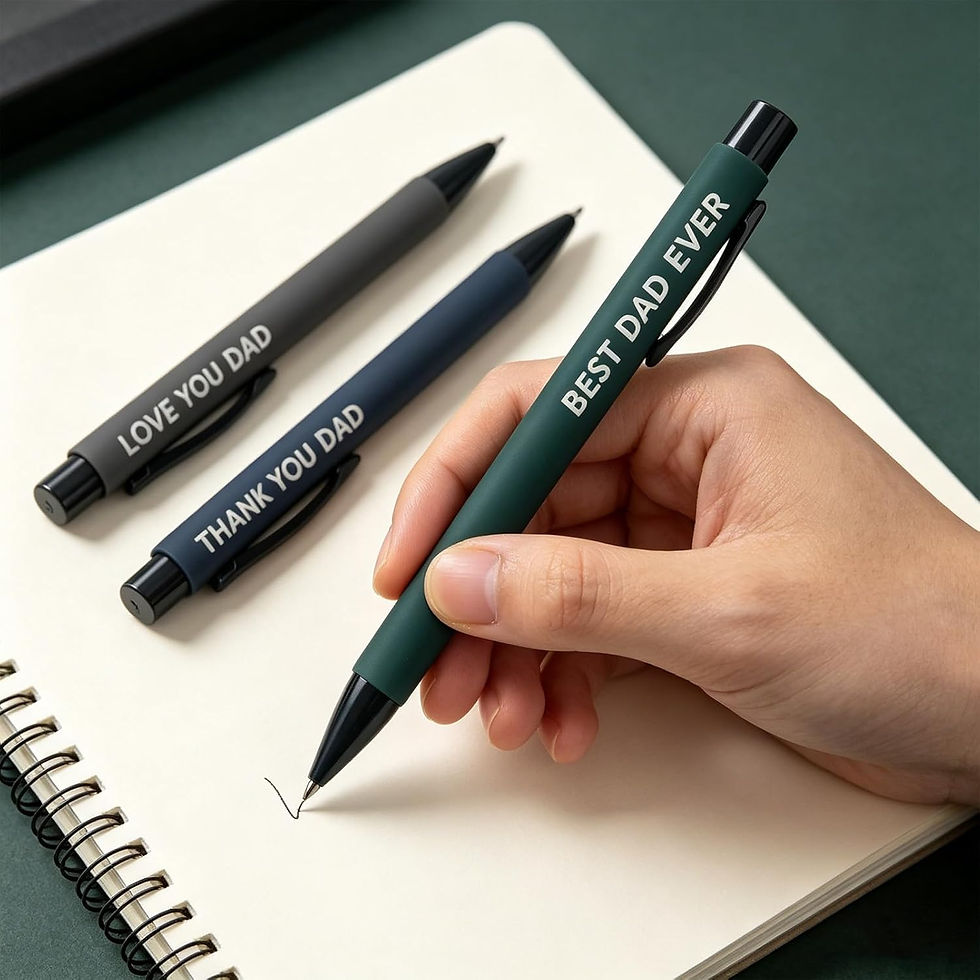 Thumbnail: 3Pcs Personalised Pen Set Dad, Dad Gifts with 3 Engraved Ballpoint Pens