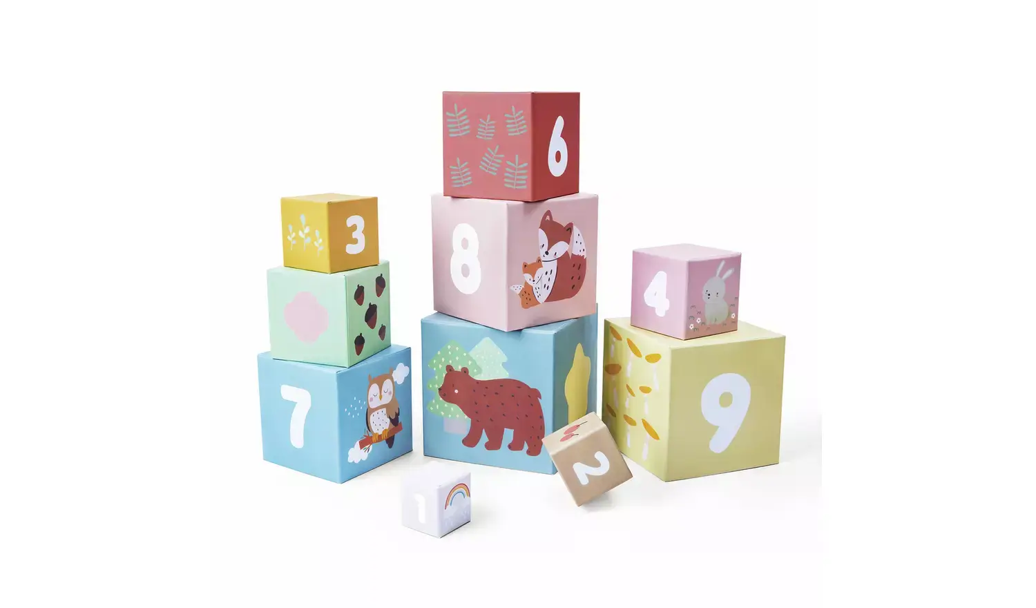 Chad Valley Woodland Cardboard Stacking Blocks Baby Activity – product image 1