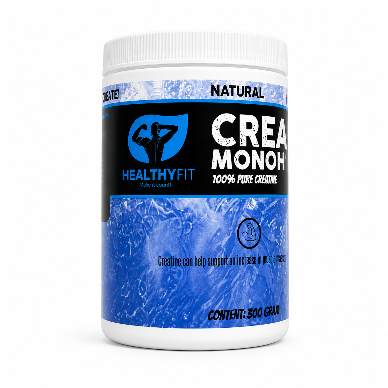 HealthyFit Creatine Monohydrate 300g 100% Pure Creatine Strength Formula – product image 1