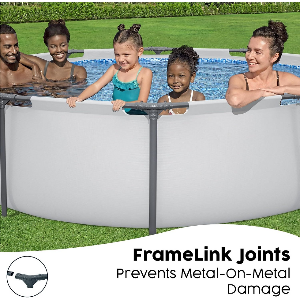 Thumbnail: Bestway MAX Steel Pro Round Frame Swimming Pool with Filter Pump, Grey, 10 ft