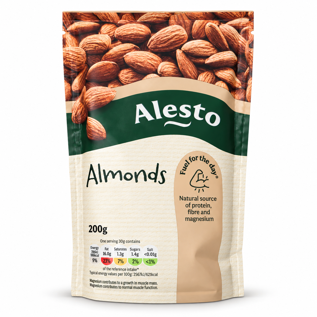 Alesto Almonds 200g Crunchy Snack Natural Source of Protein Fibre & Magnesium