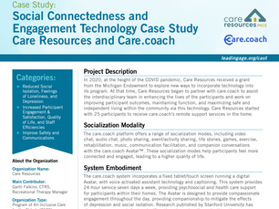 Case study: social connectedness and engagement technology
