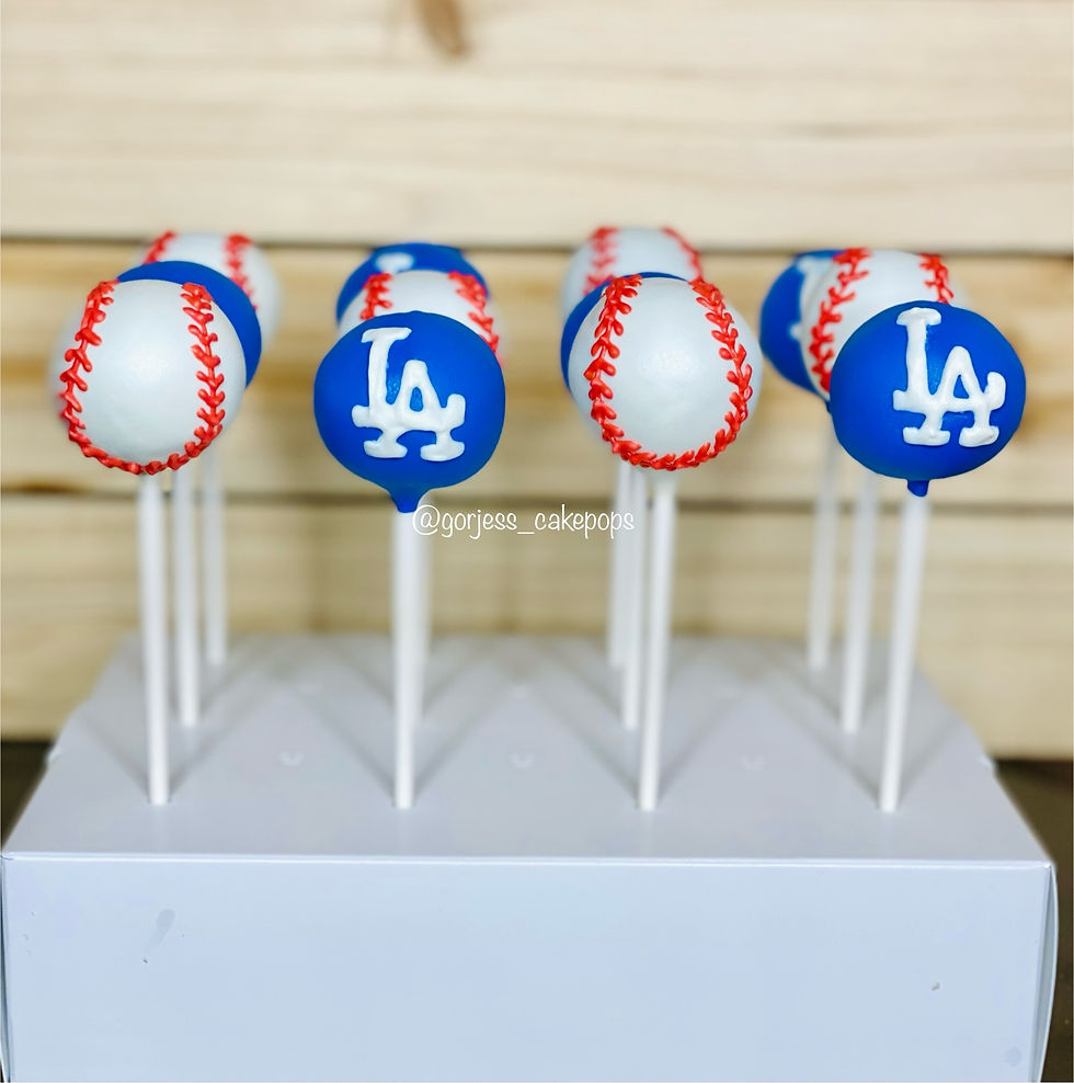 Sports: Dodger Baseball Cakepops
