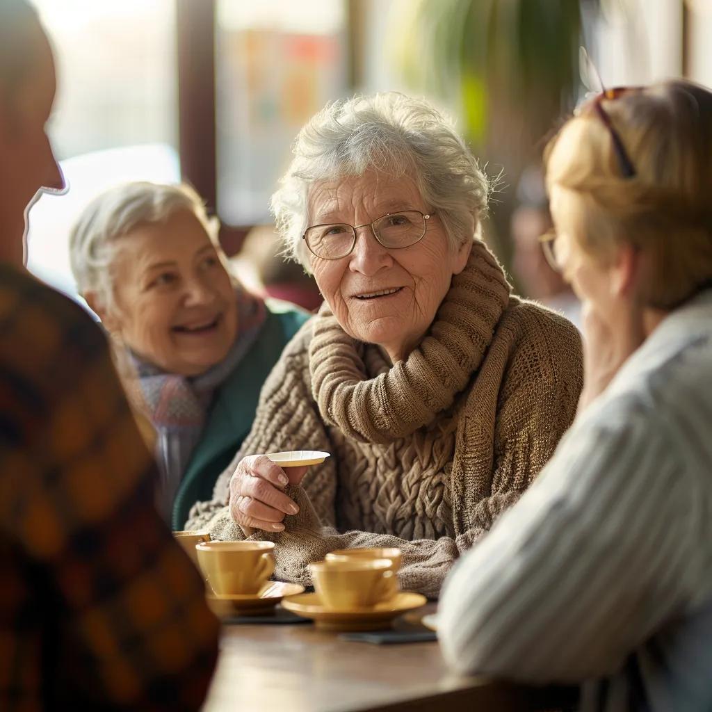 Seniors enjoying a coffee morning at Kettle Valley Fitness, fostering community and social connections