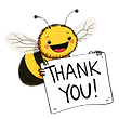 a whimsical illustration of a bee holdin