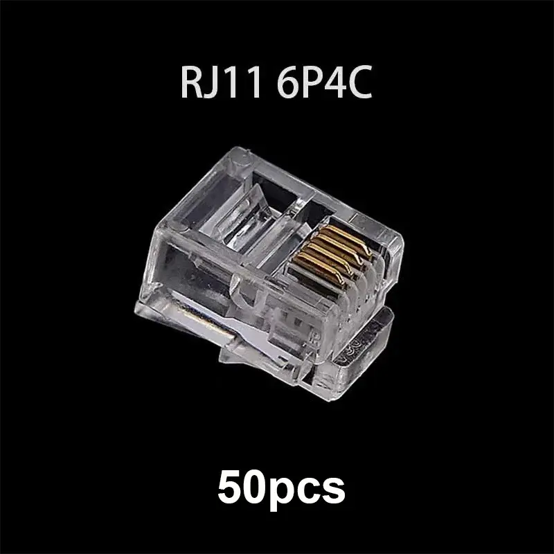 Thumbnail: RJ11 Modular Plug Connector 6P2C/6P4C/6P6C Gold-Plated for RJ11 Cable
