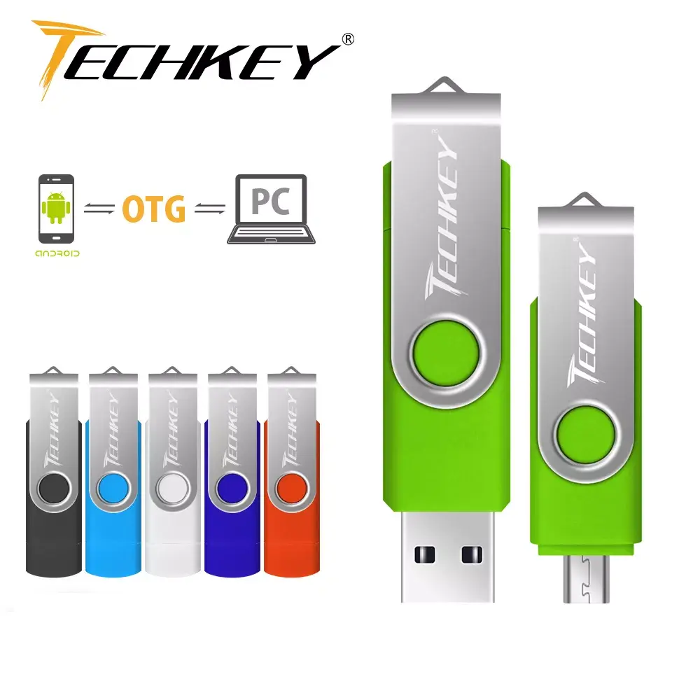OTG Usb Flash Drive Techkey 8gb 16gb 32gb Pen Drive 64gb флешка Mobile Phone