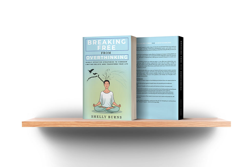 Breaking Free from Overthinking book mockup by Shelly Burns