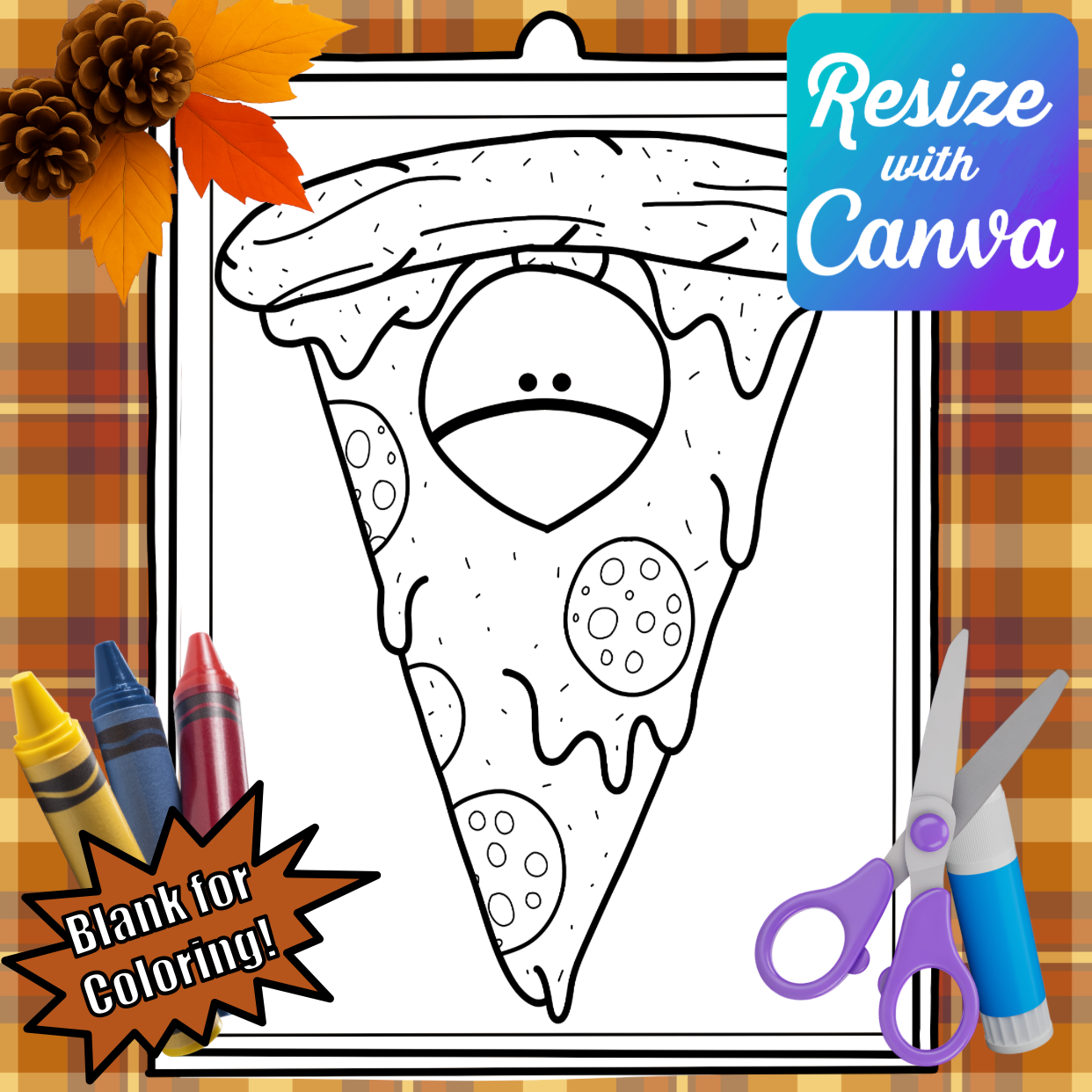 Disguise a Turkey- Pizza Blank Template Disguise-Digital Download