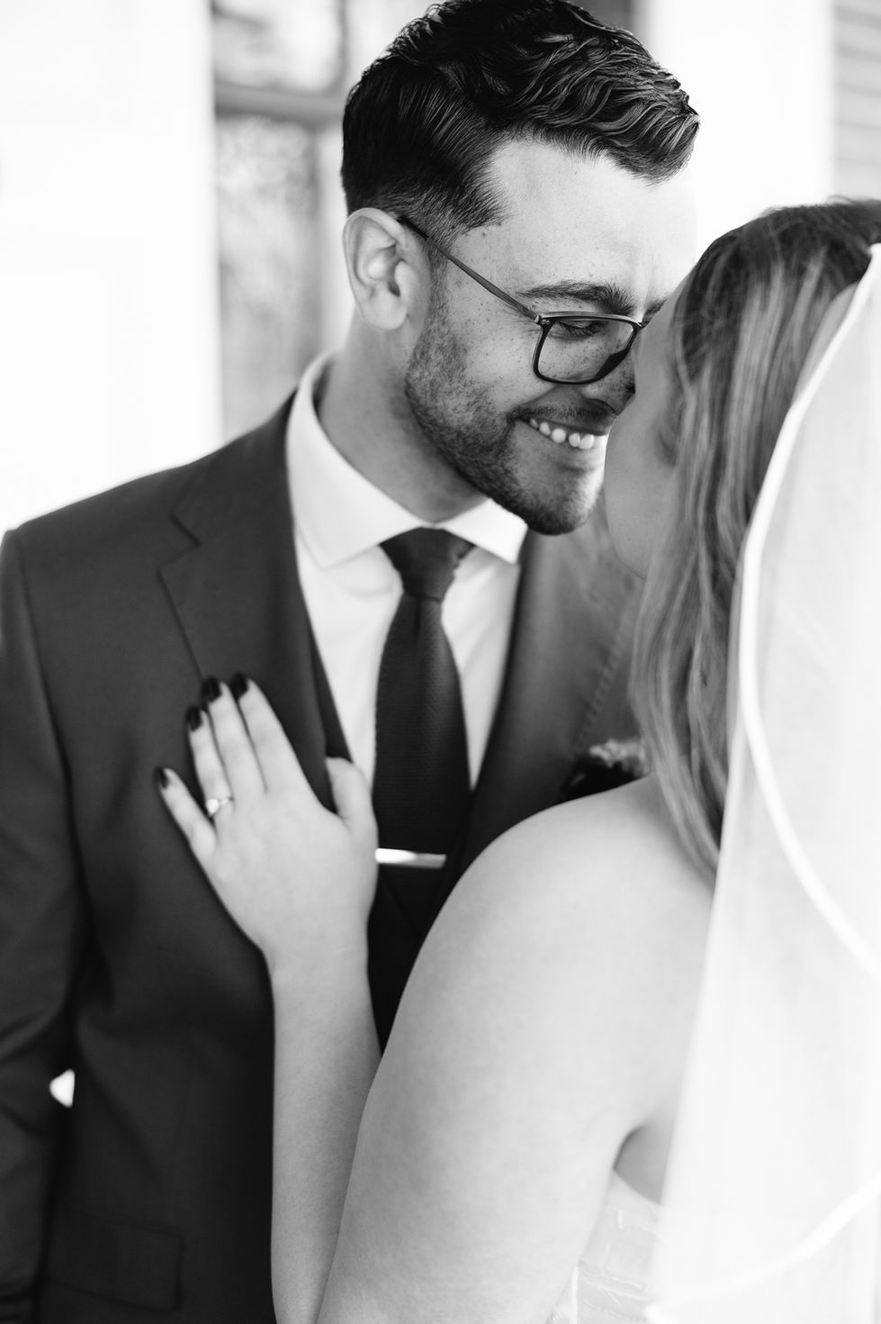 Couple on wedding day. 