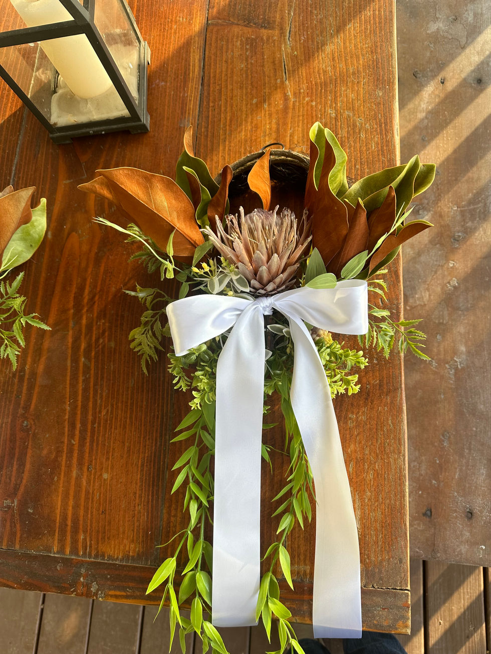 Beautiful Wreath with King Protea Flower.