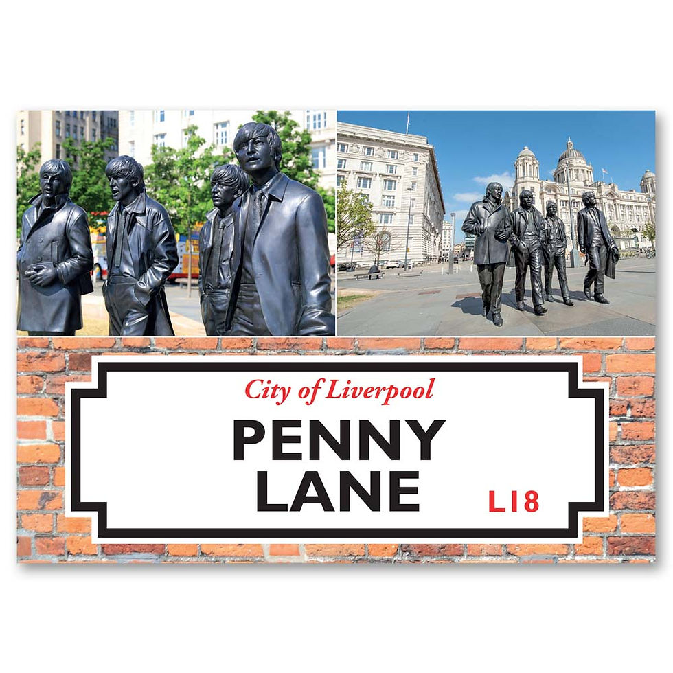 Liverpool, The Beatles, 3 view Penny Lane