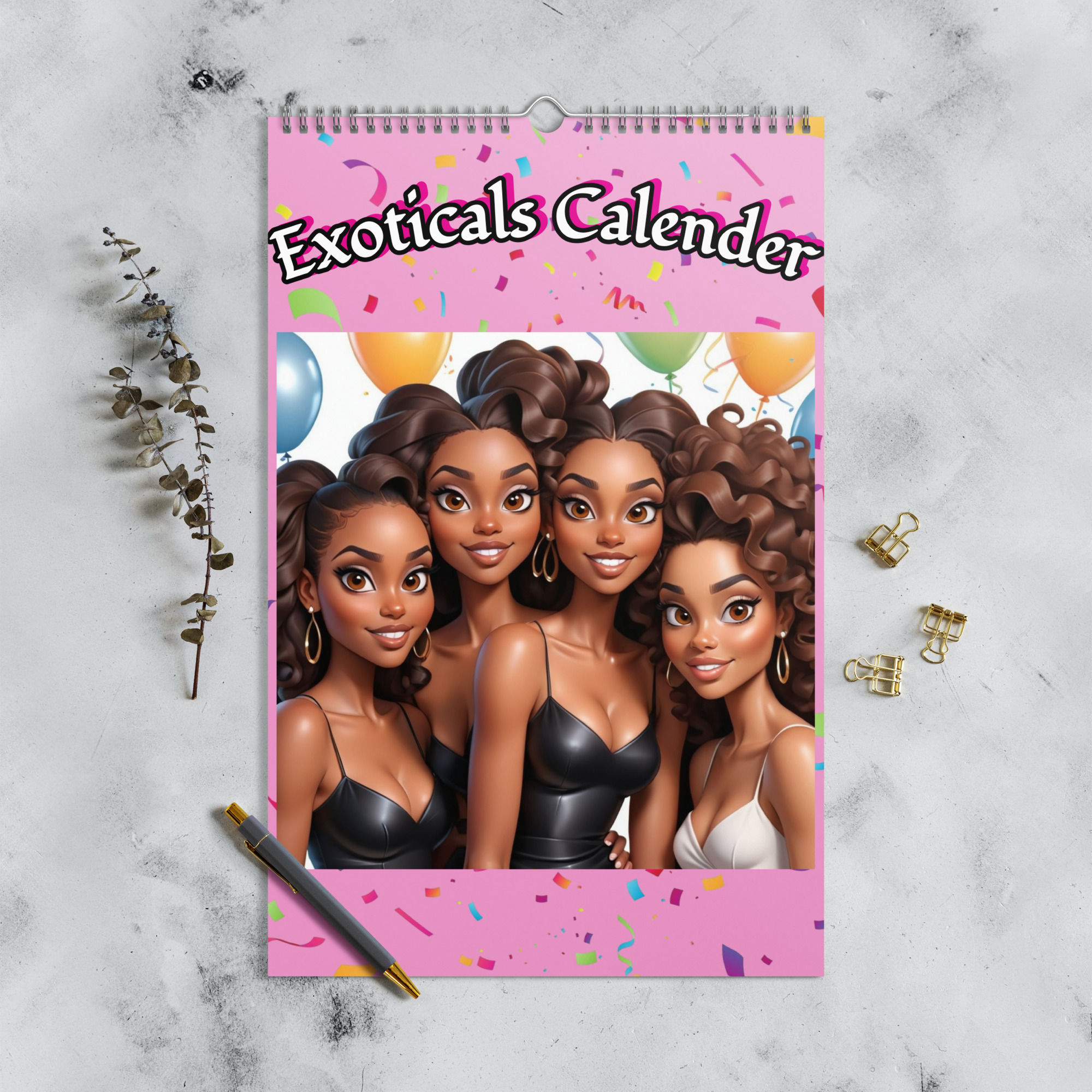 Exoticals Cute Wall calendar (2025)