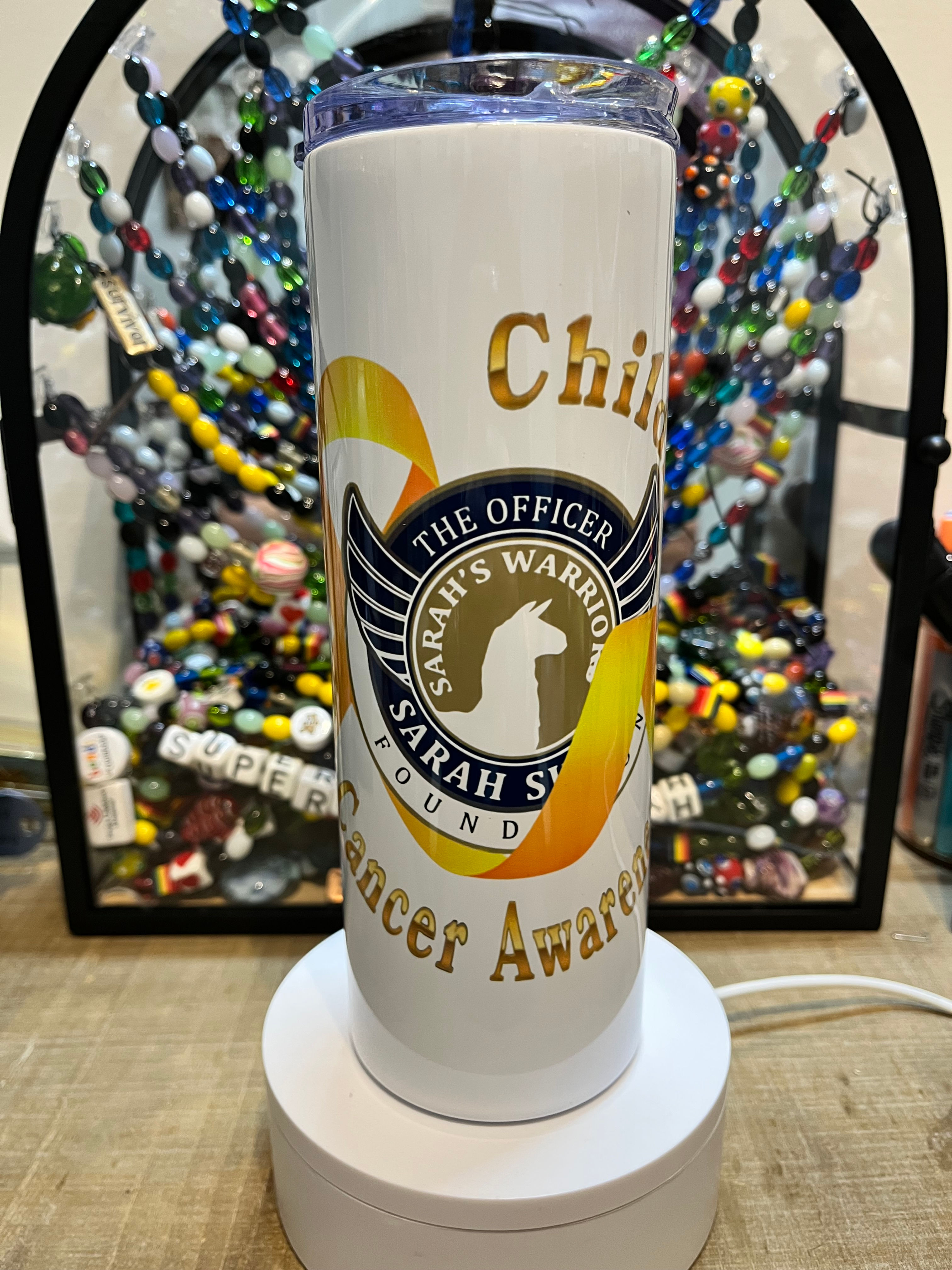 Sarah's Warriors Gold Ribbon 20oz Tumbler