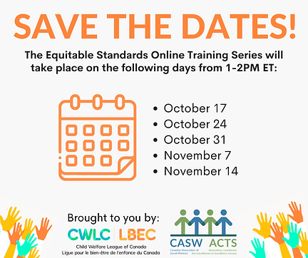 SAVE THE DATES: Equitable Standards Online Training Series starts Fall 2023