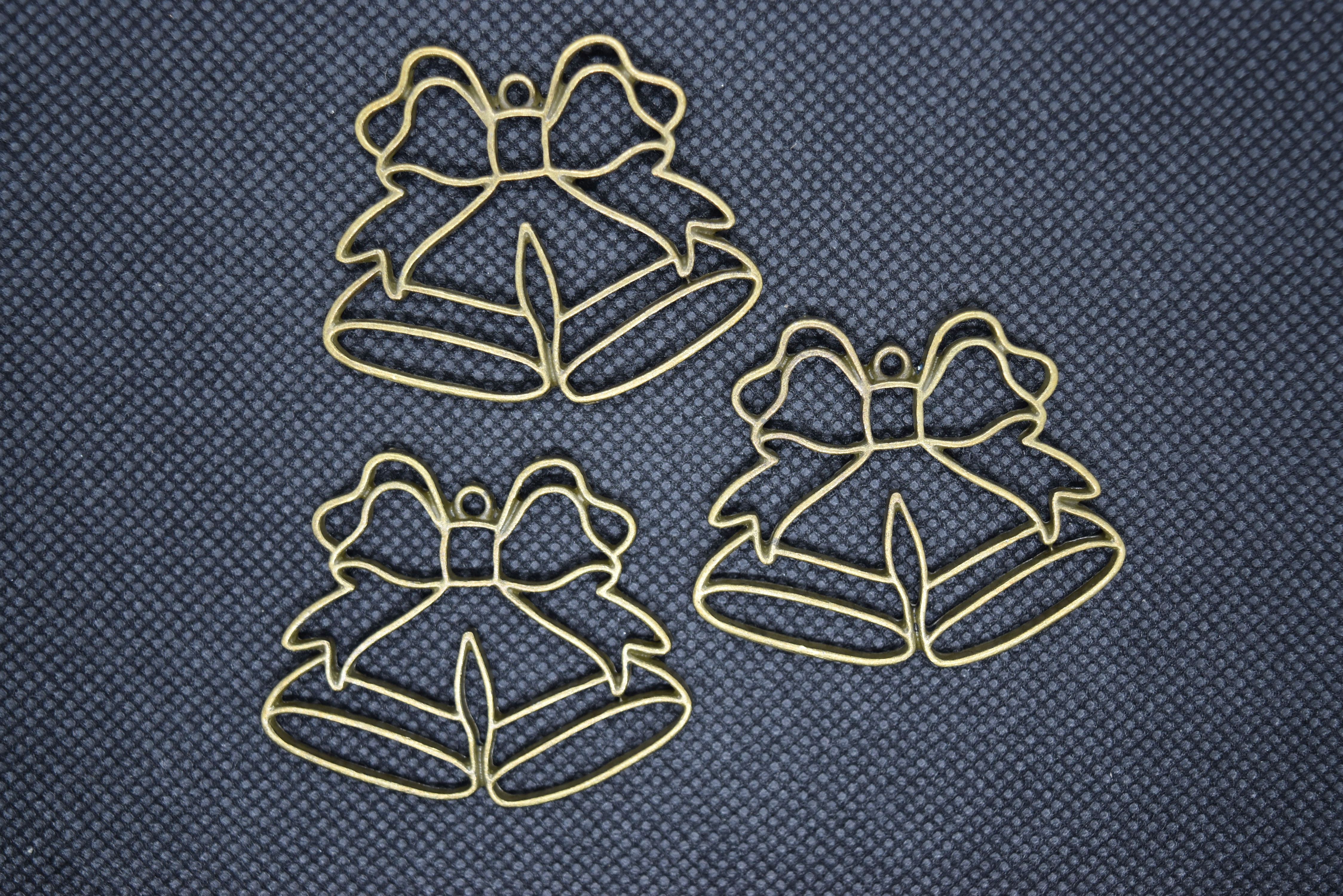 Tibetan Style Alloy Open Back Bezel Pendants Jewelry, Bell, Antique Bronze