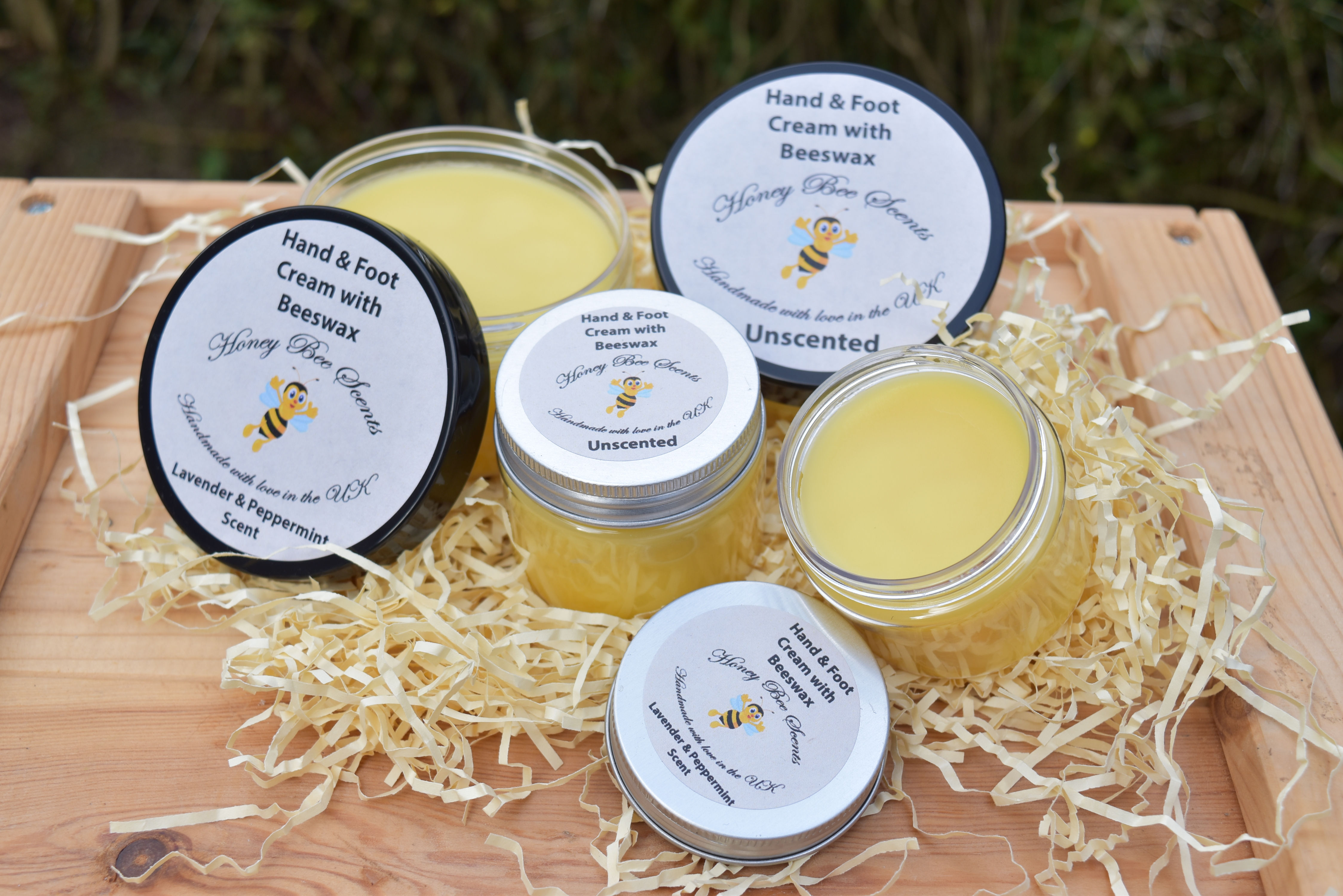 Natural hand and foot cream with beeswax
