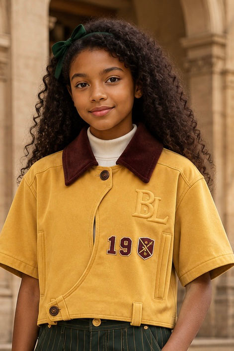 Brooke University Golden Varsity Cropped Shirt