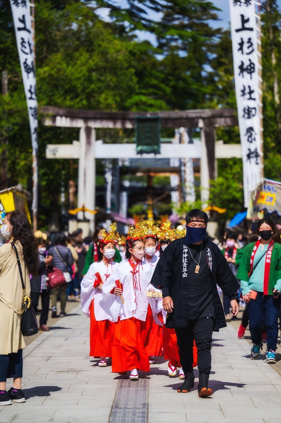 オーダーメイド衣装用マスクカバー着用イメージ(上杉祭り)
