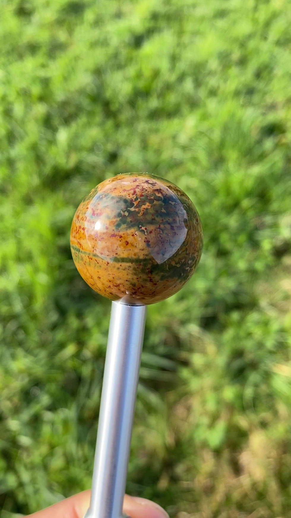Thumbnail: HELIOTROPE/JASPIS  - V.I.B.E. Gemstone Sphere