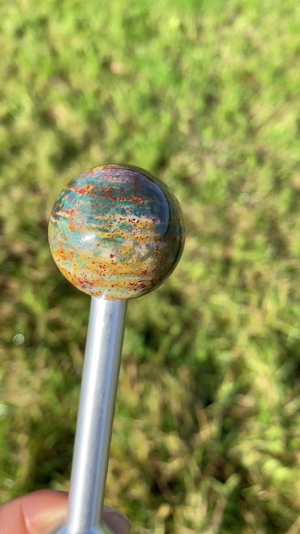Thumbnail: HELIOTROPE/JASPIS  - V.I.B.E. Gemstone Sphere