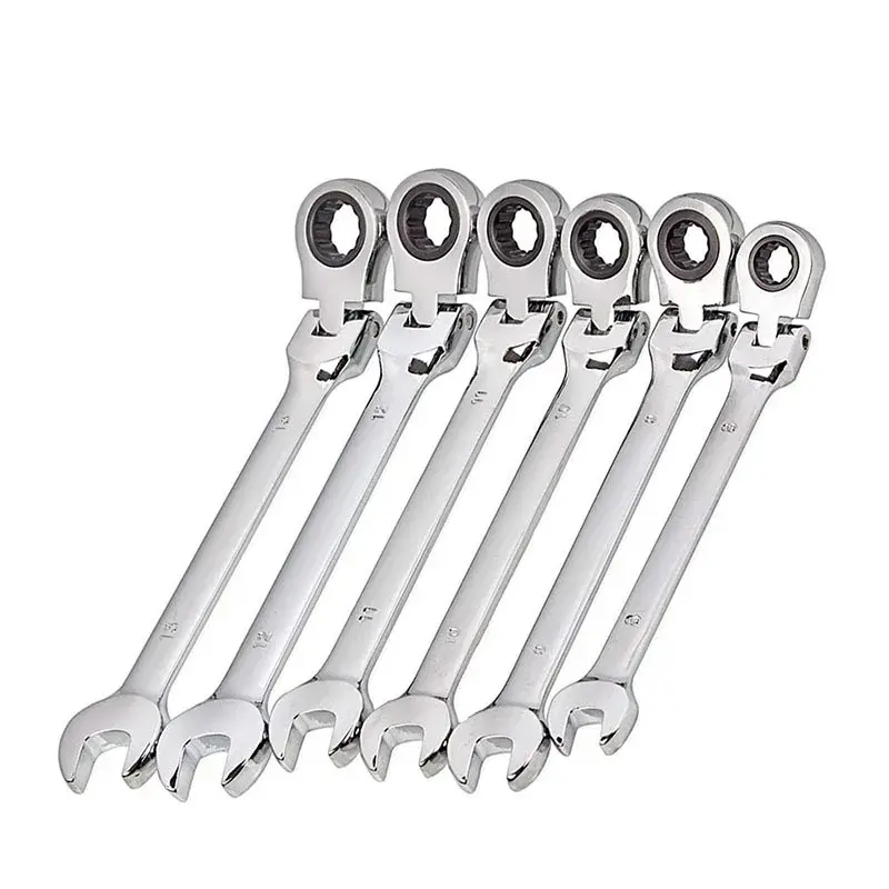 Flexible Ratchet Action Wrench Spanner Nut Tool Head Ratchet Metric Spanner Open