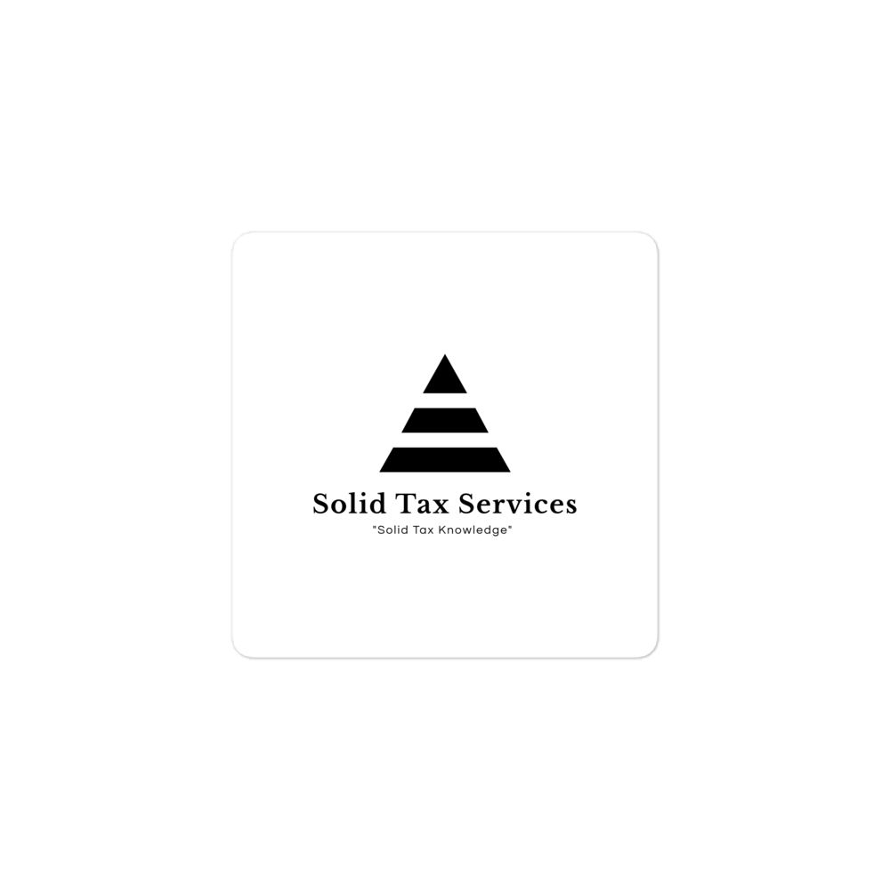 Kiss-Cut Stickers with Solid Tax Services, Solid Tax Knowledge Logo