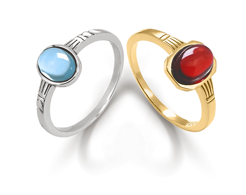topaz silver ring and garnet gold plated silver ring thesauri temporum minimalist heritage